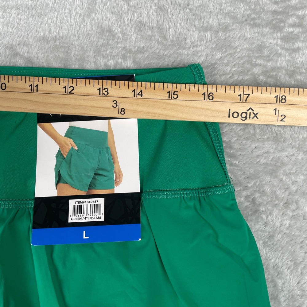 Spyder Active Womens Green Athletic Running Shorts Side Pockets Size L NWT - Picture 4 of 4